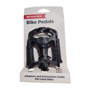 Schwinn Bike Pedals Black Universal Fit with 1/2 and 9/16 Adapters SW80246 NEW